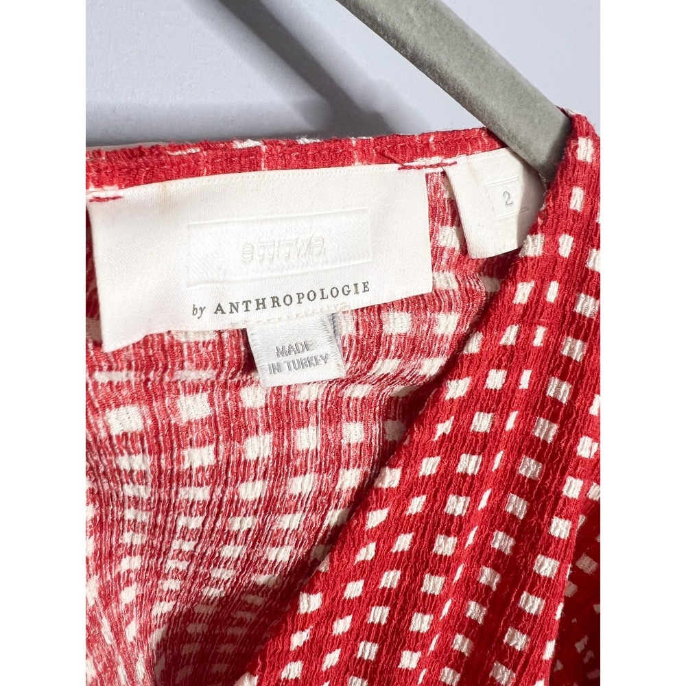 Anthropologie Ett:twa Margaret Jumpsuit Size 2 Red White Check Gingham - Picture 7 of 9